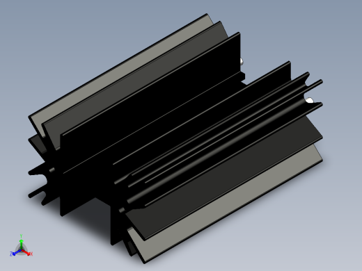 用于TO-220设备的带大径向散热片的挤压式散热器，2.6 C-w .尺寸高63.5毫米- 41.91毫米- 25.4毫米正等轴测缩略图