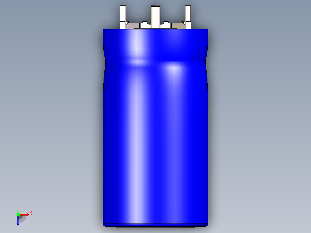 电容器350 f2.5vL 64.9毫米x直径33.3毫米俯视图