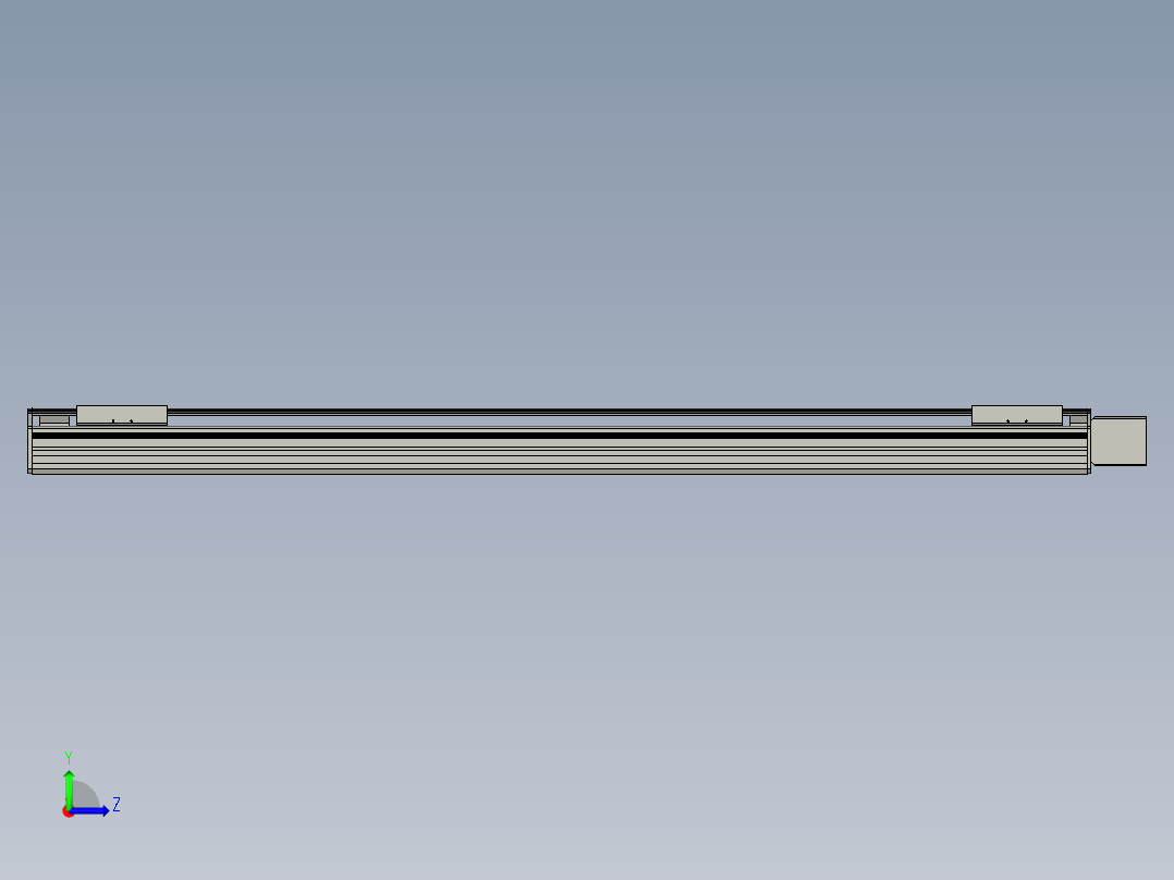 直线模组WG-LHB12-S1050-L(B)设计图纸左视图