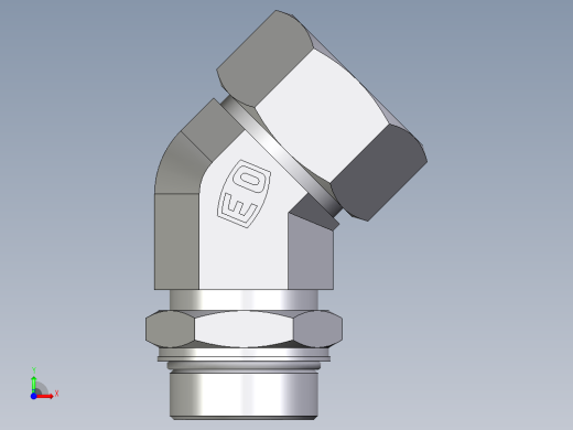 卡套式工业通用硬管接头EO_Adjustable_locknut_45_deg_elbow_VEE38ZSMORCF前视缩略图