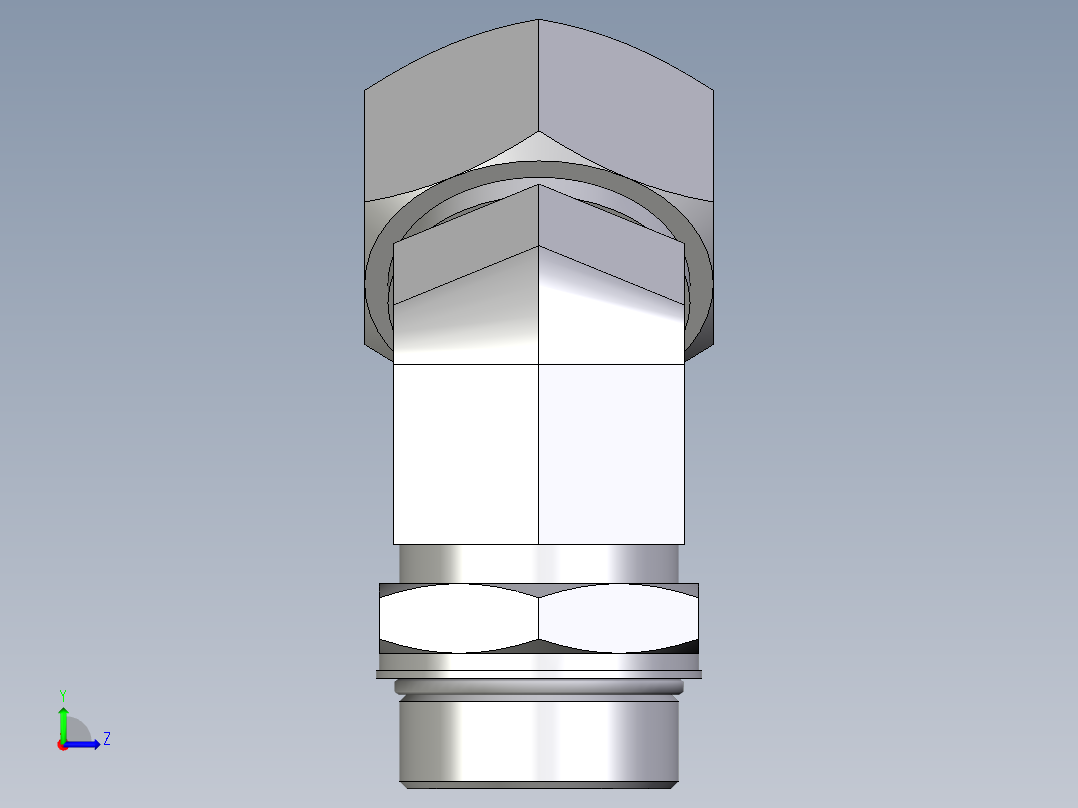 卡套式工业通用硬管接头EO_Adjustable_locknut_45_deg_elbow_VEE38ZSMORCF左视图