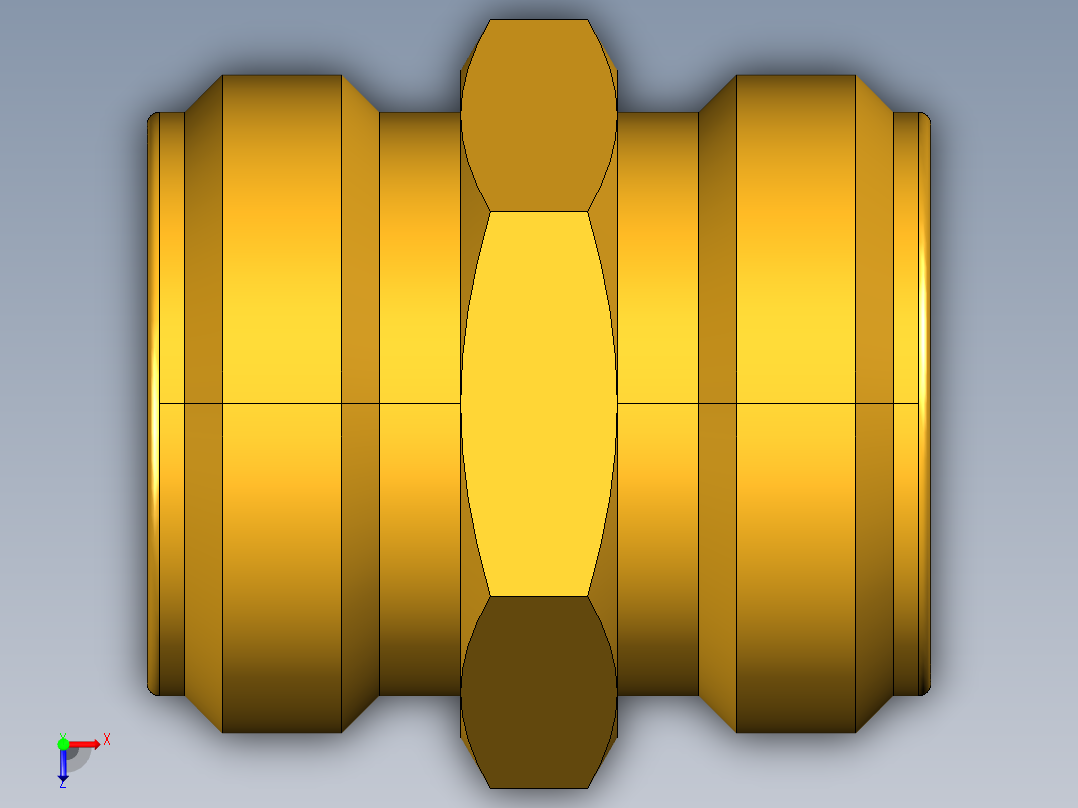 水管接头Male Hose to Male Hose 75GH-12俯视图