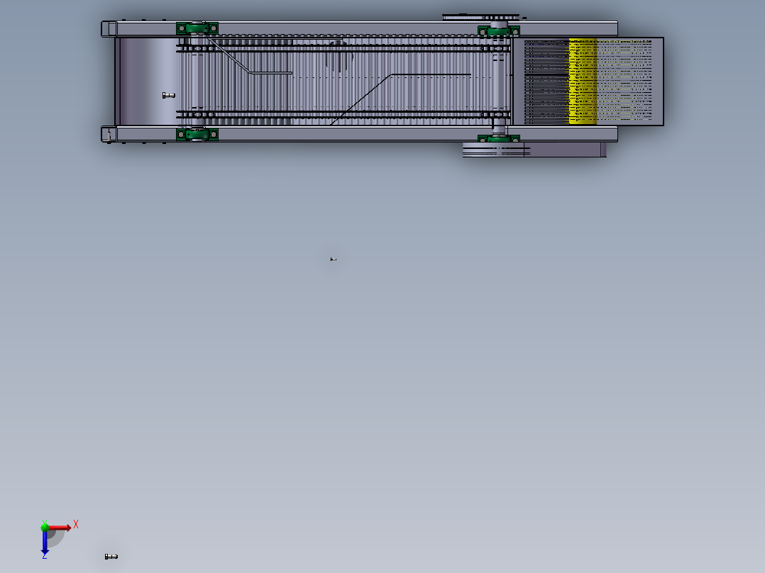 食堂餐具自动回收车的设计SW三维总装图俯视图
