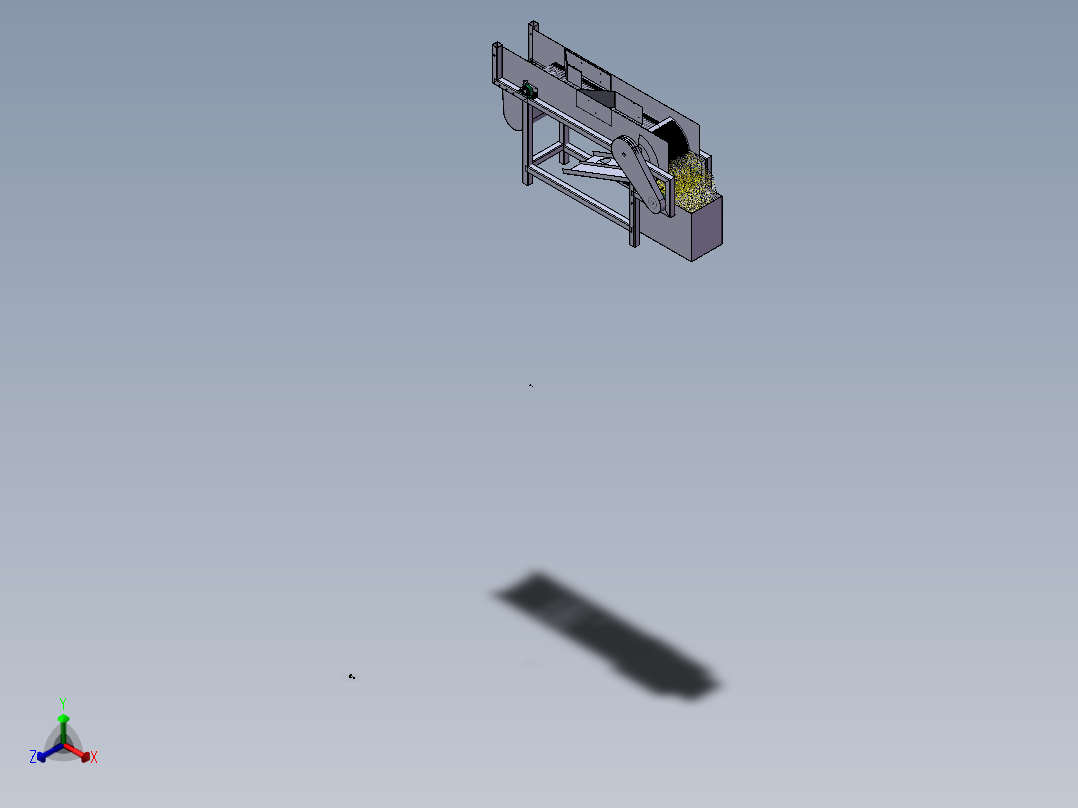 食堂餐具自动回收车的设计SW三维总装图正等轴测图