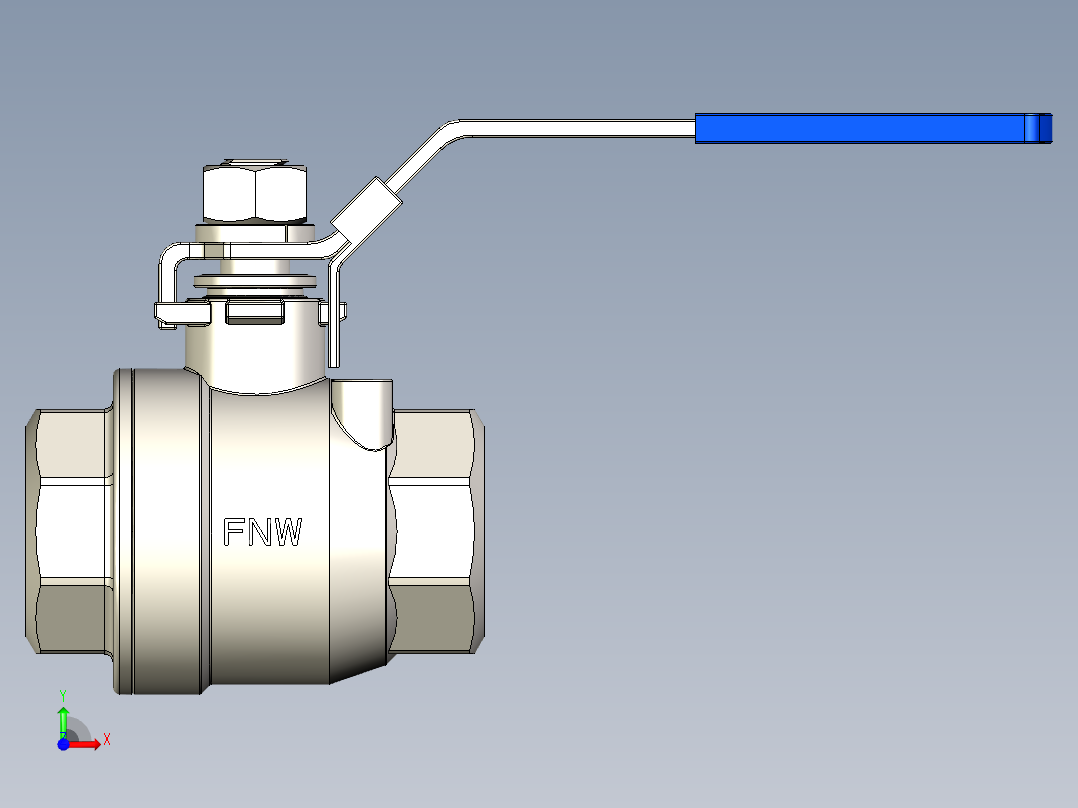 管道手动球阀-水管开关阀-手动阀门手动不锈钢内螺纹球阀DN40前视图
