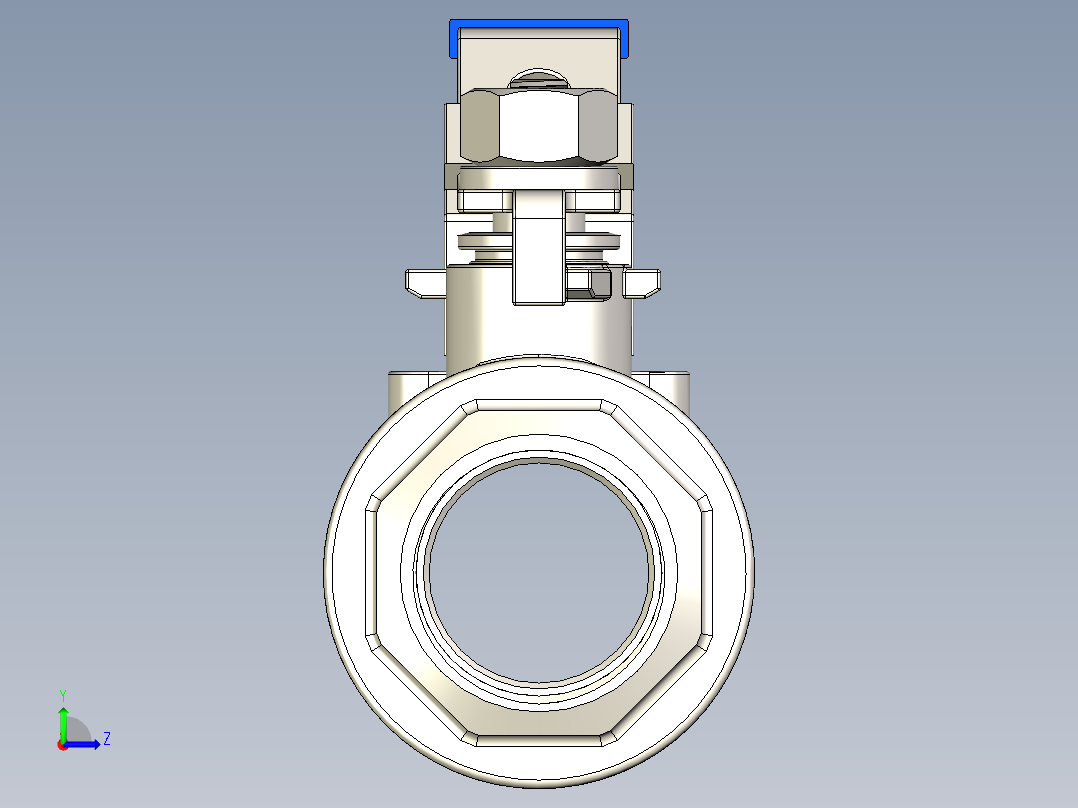 管道手动球阀-水管开关阀-手动阀门手动不锈钢内螺纹球阀DN40左视图