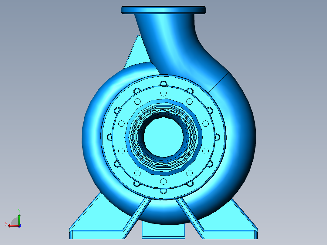 离心水泵模型后视图