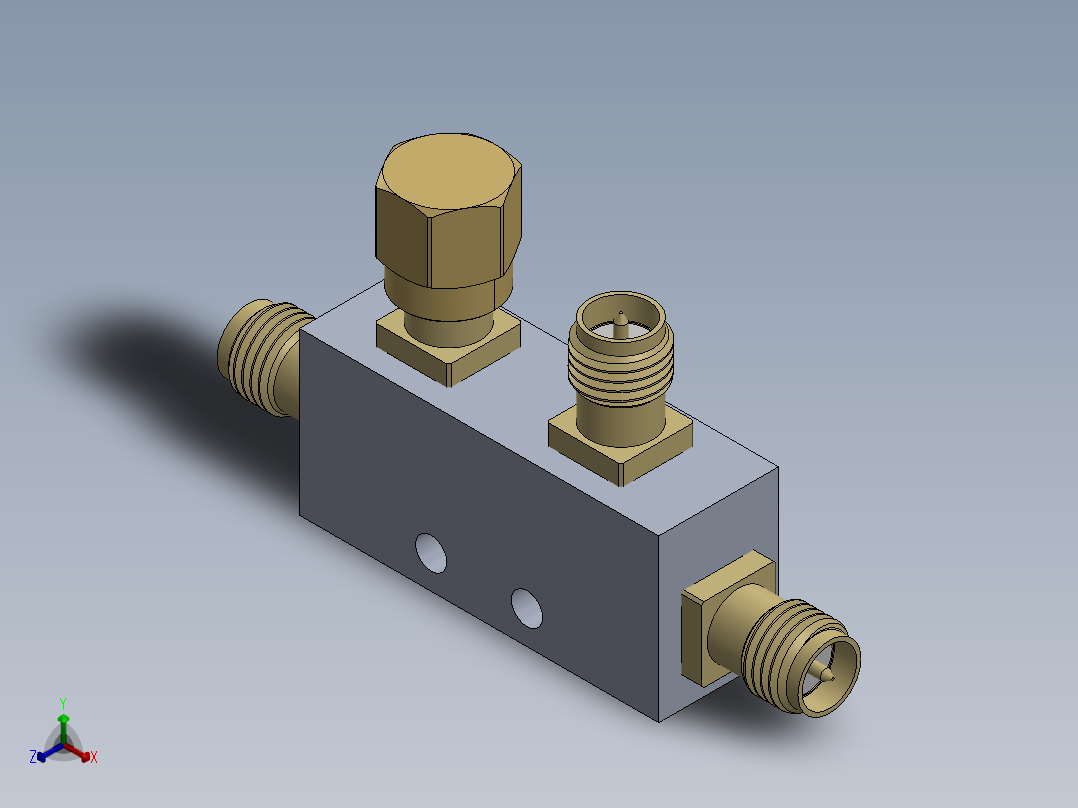 SMA接口15正等轴测图