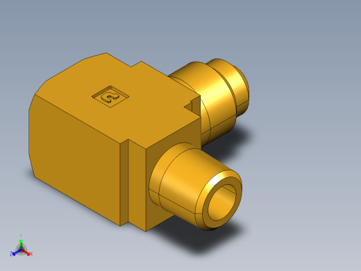 扩口式工业通用硬管接头Adapter Tee 256F-4-2正等轴测缩略图