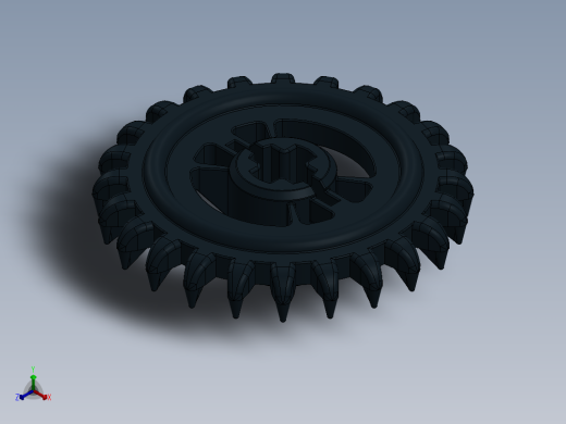 3650 Black Technic Gear 24 Tooth Crown Type III (x pattern).SLDPRT