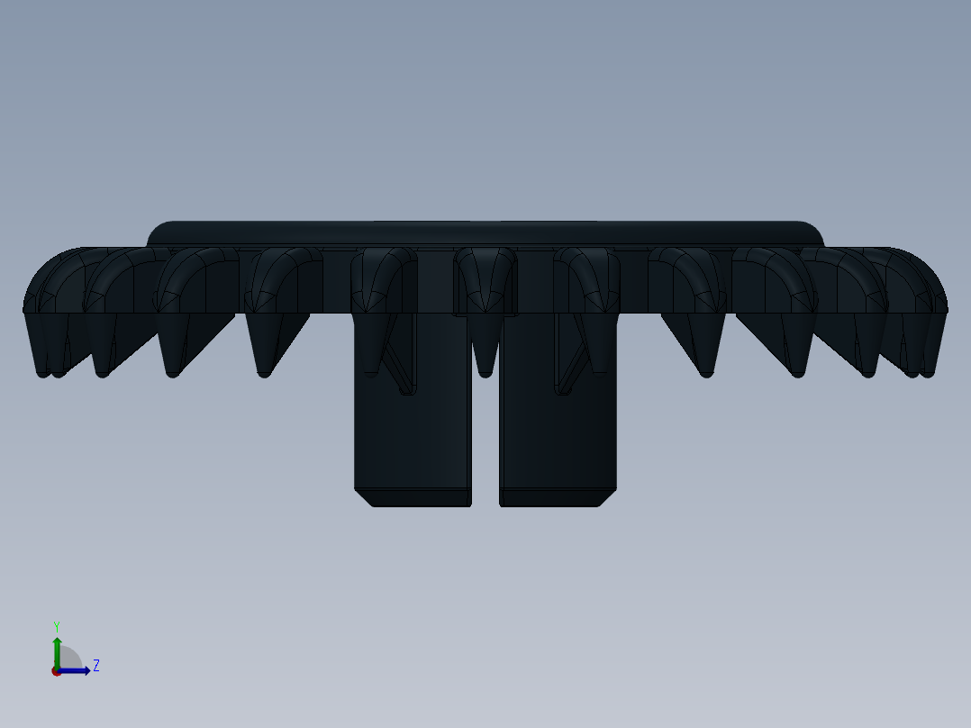 3650 Black Technic Gear 24 Tooth Crown Type III (x pattern).SLDPRT左视图