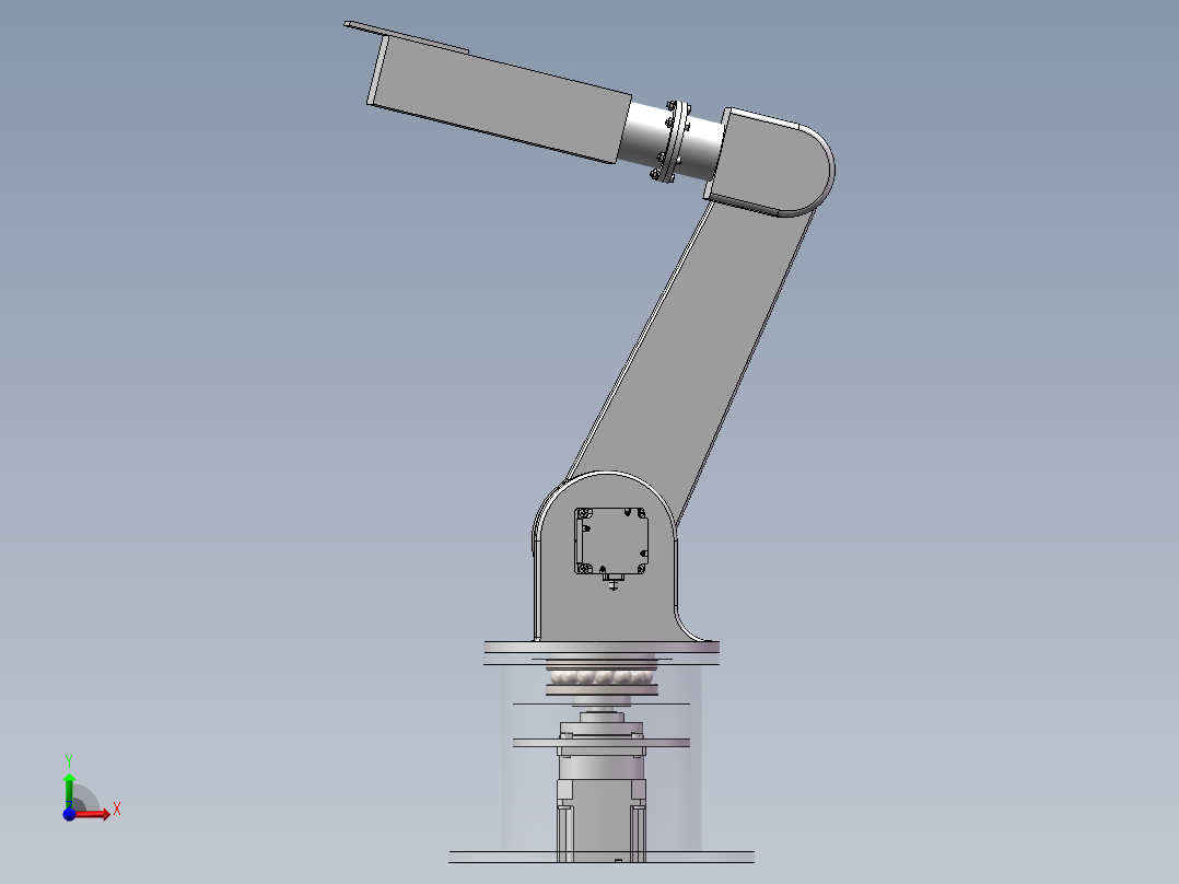 可伸缩机器臂前视图