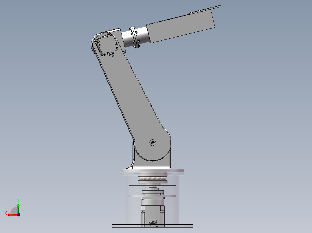 可伸缩机器臂后视图