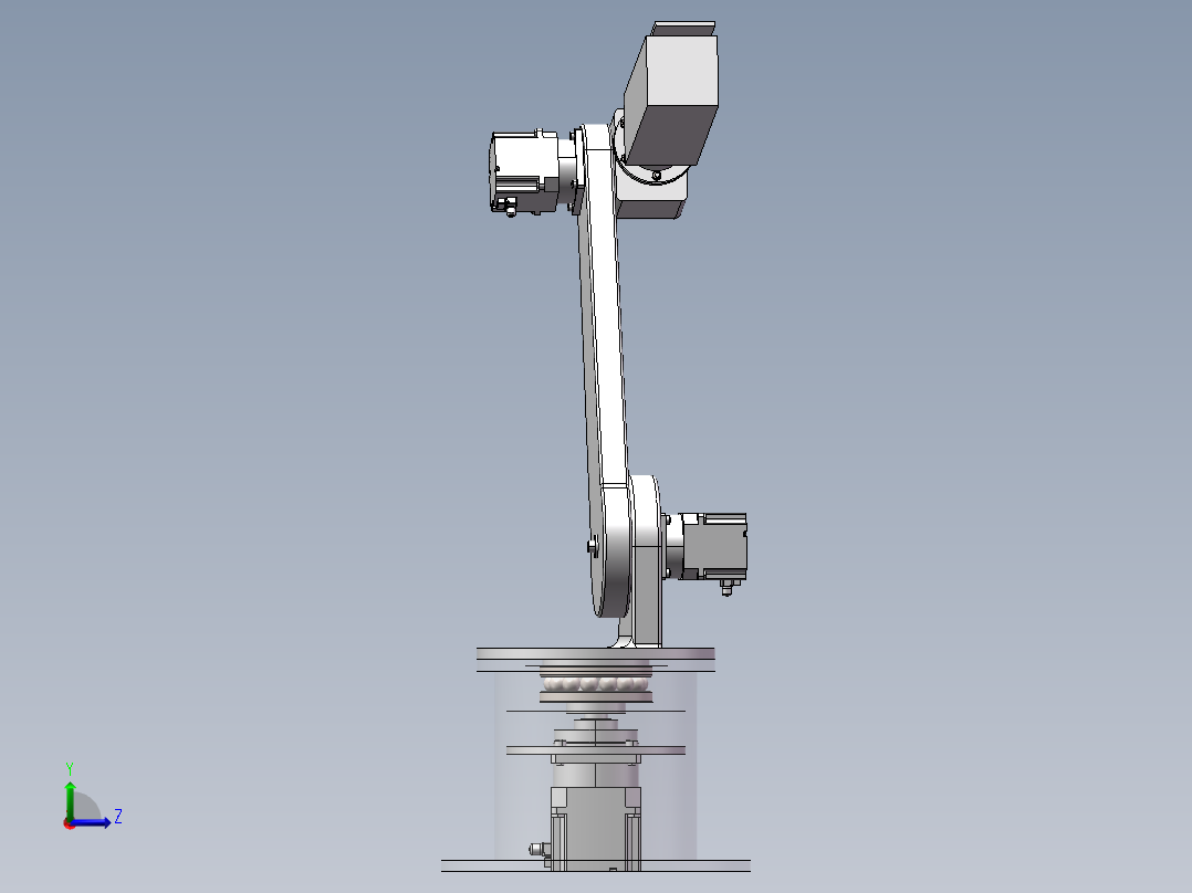 可伸缩机器臂左视图