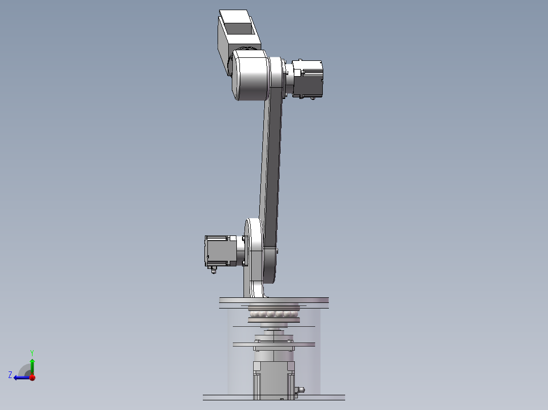 可伸缩机器臂右视图