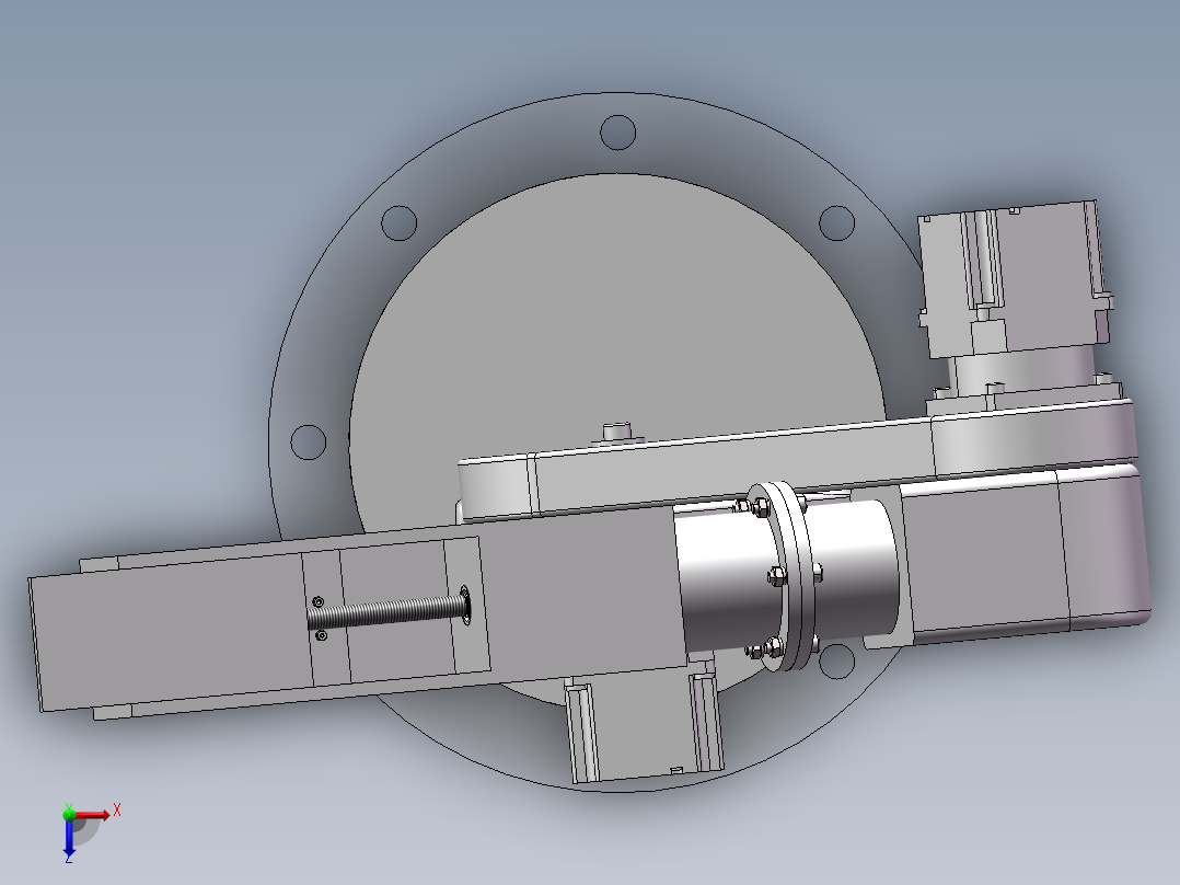 可伸缩机器臂俯视图