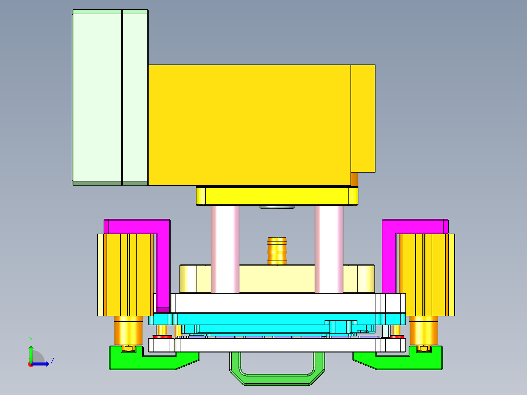 FONE-D-CNC4笔记本CNC工装夹具三维模型-0704左视图