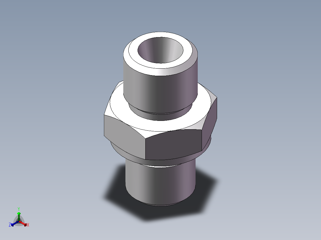 英制管螺纹ED密封、1DB-14-04WD正等轴测图