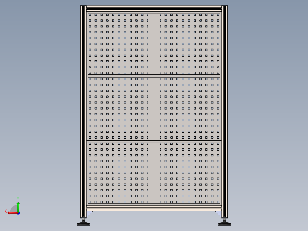 货架、单面物料整理架后视图