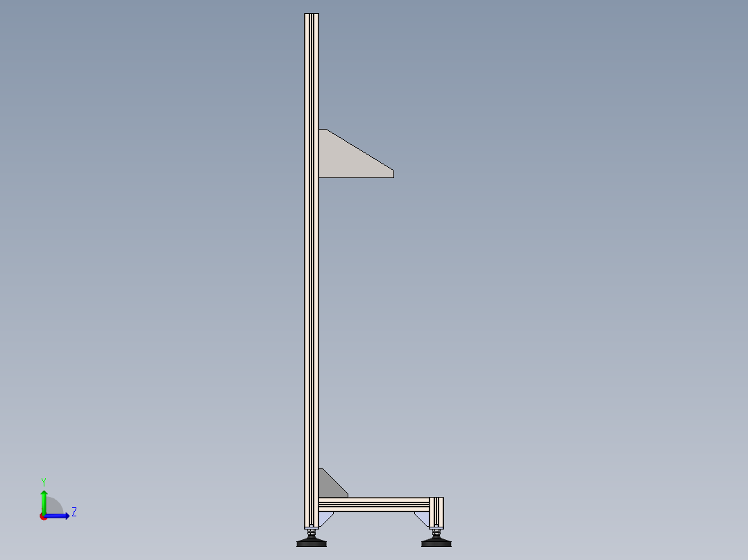 货架、单面物料整理架左视图