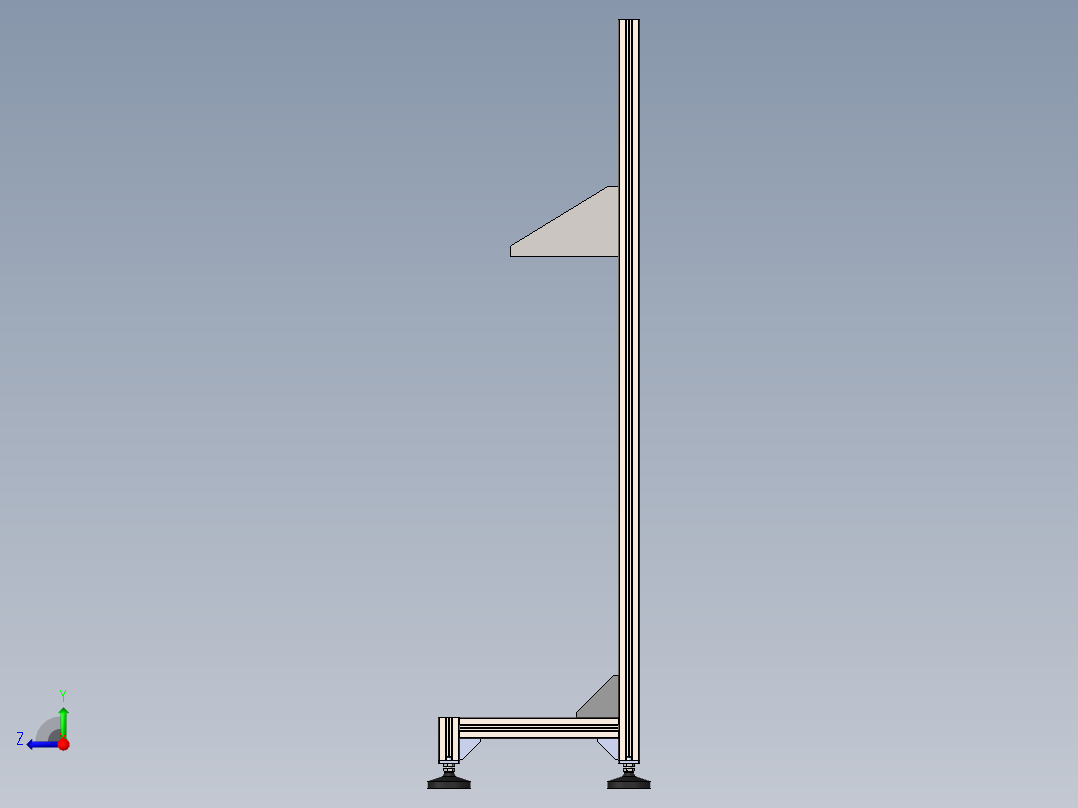 货架、单面物料整理架右视图