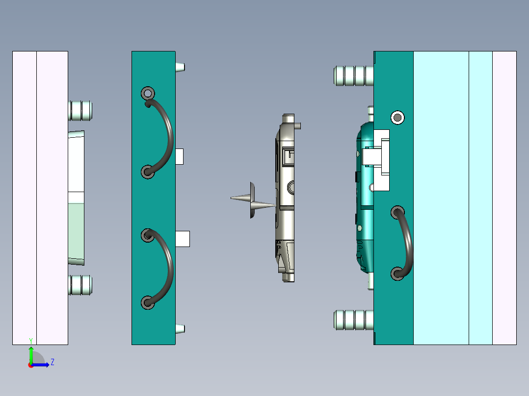 绝缘电笔外保护壳注塑模具设计左视图