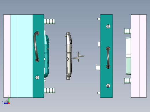 绝缘电笔外保护壳注塑模具设计右视缩略图