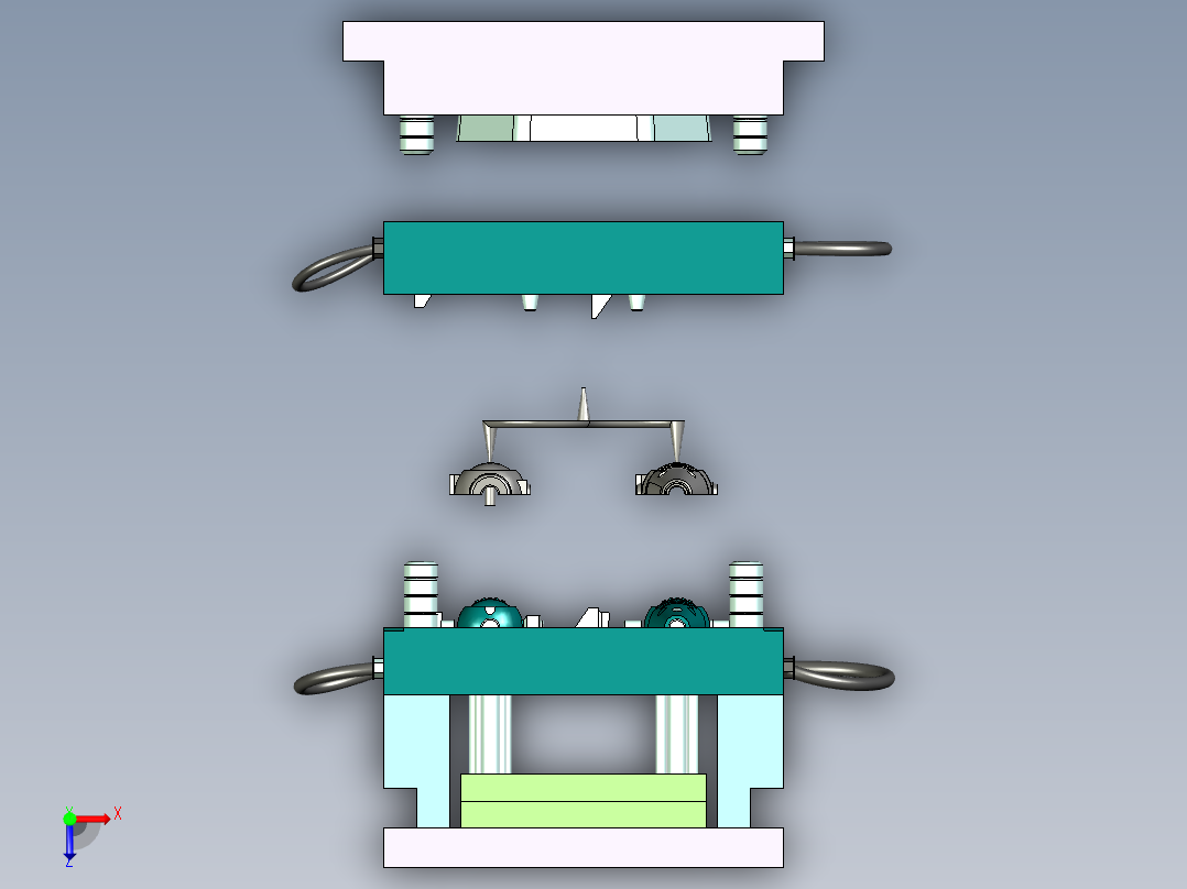 绝缘电笔外保护壳注塑模具设计俯视图