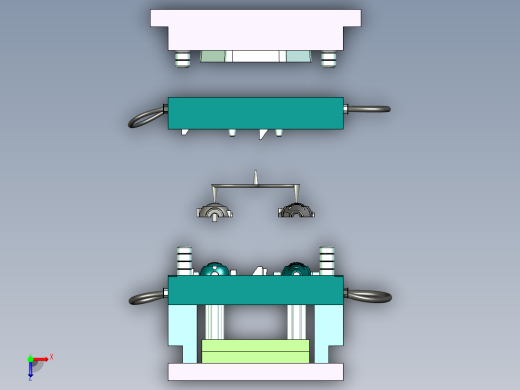 绝缘电笔外保护壳注塑模具设计俯视缩略图