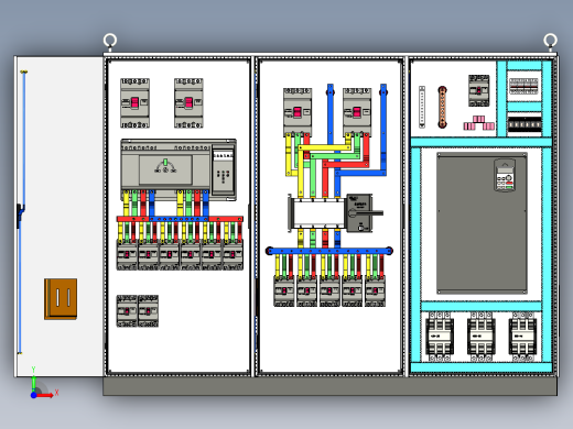 三柜组装双电源变频器星三角控制柜前视缩略图