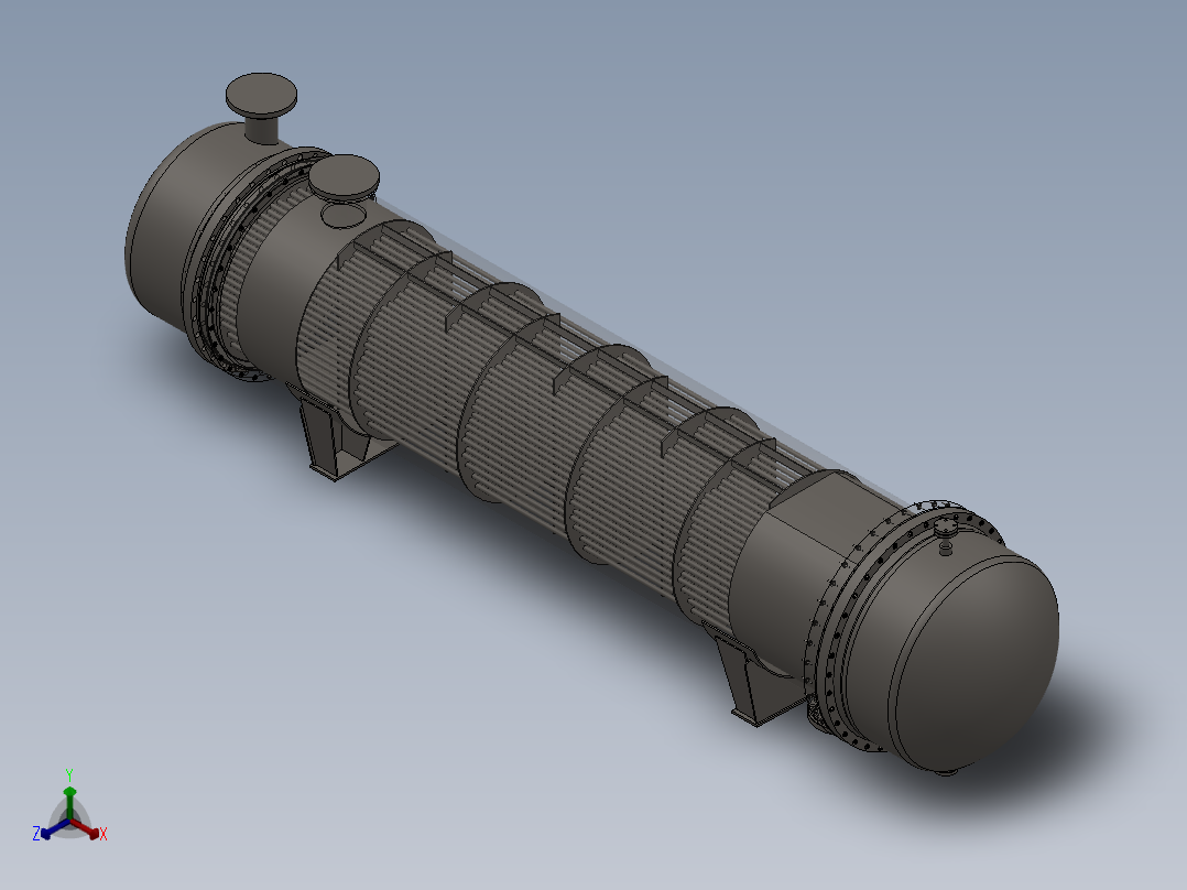 焦油蒽油换热器DN974正等轴测图