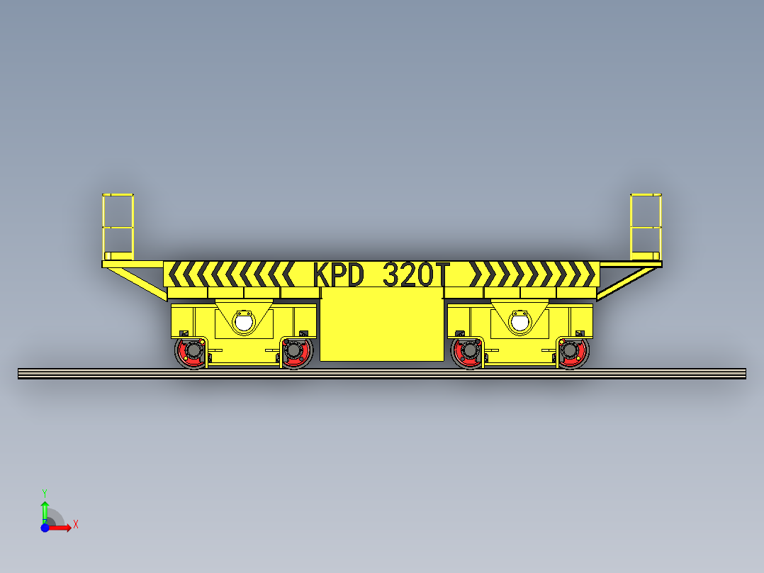 150t、300t无动力拖车及200t、320t、400t电动平车-KPD-320t(8.5×6×1.5m+850×2)电动平车MF150前视图