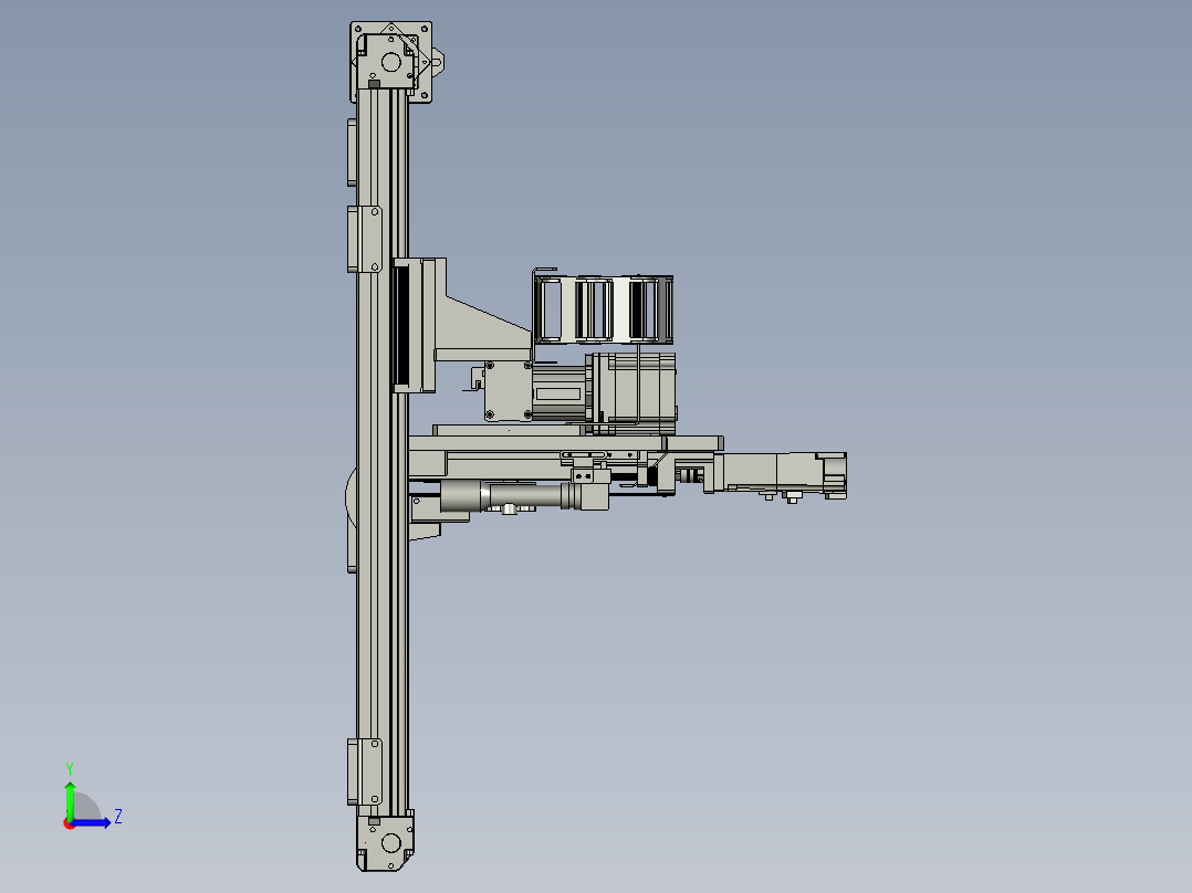 三轴铆钉模块左视图