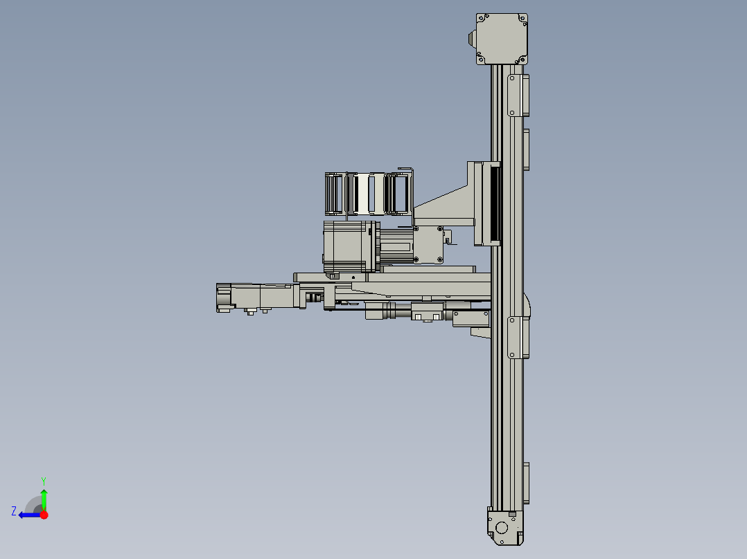 三轴铆钉模块右视图