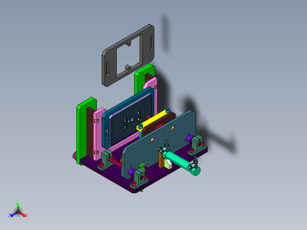 插头插座寿命检测装置正等轴测图