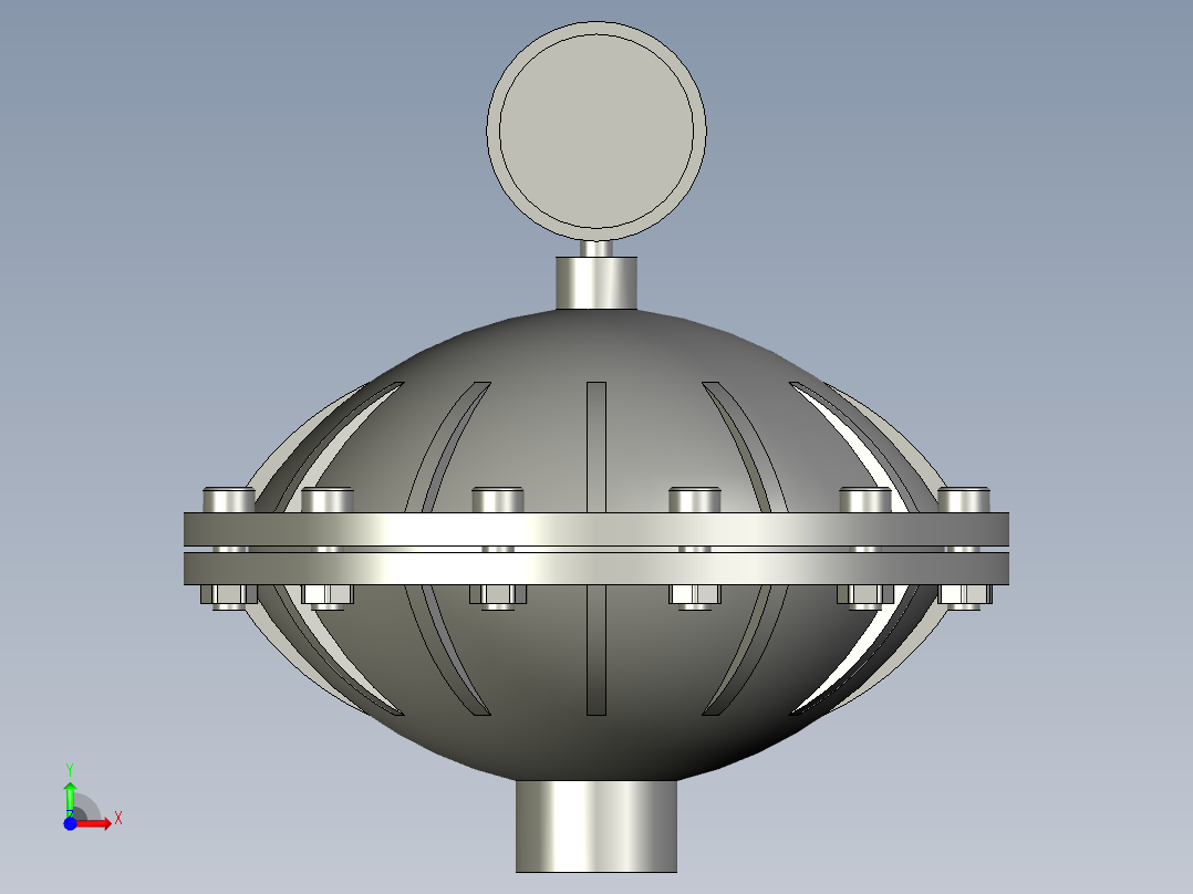 脉冲阻尼器DN32前视图