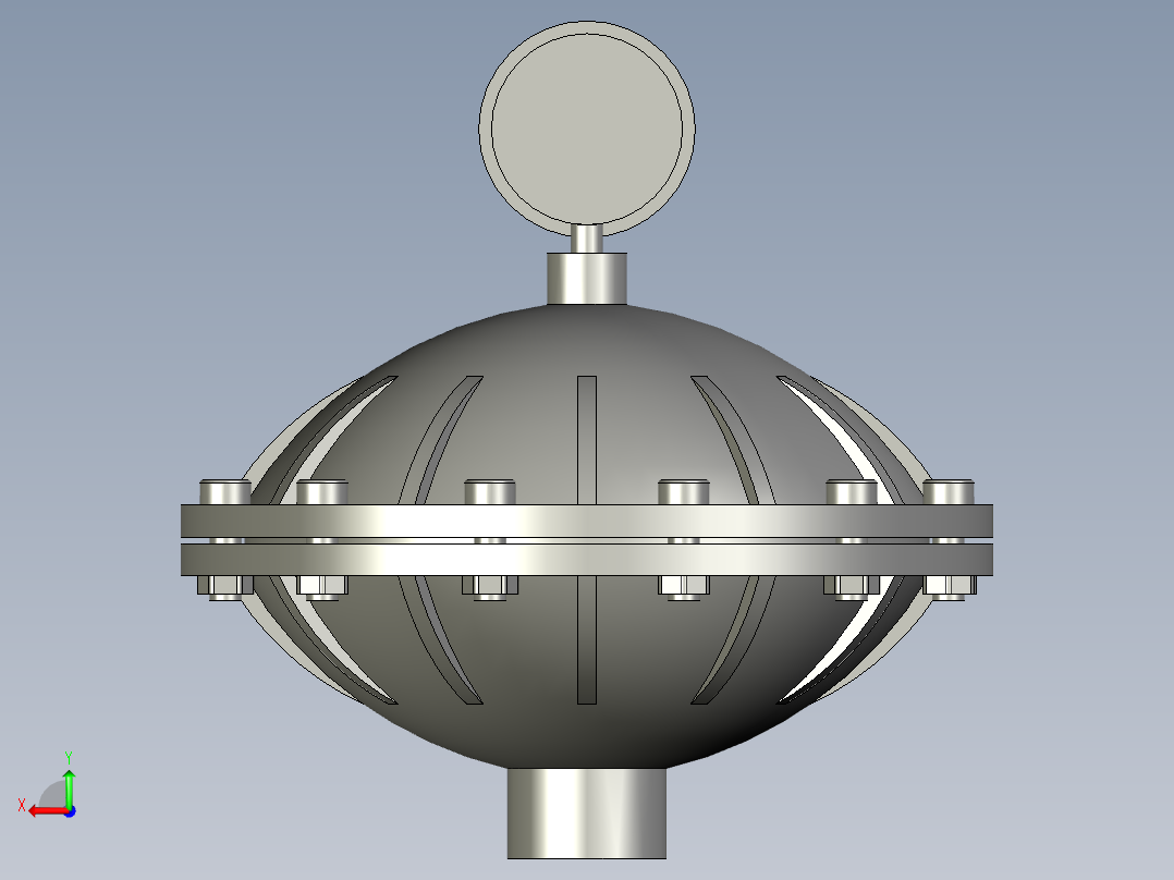 脉冲阻尼器DN32后视图