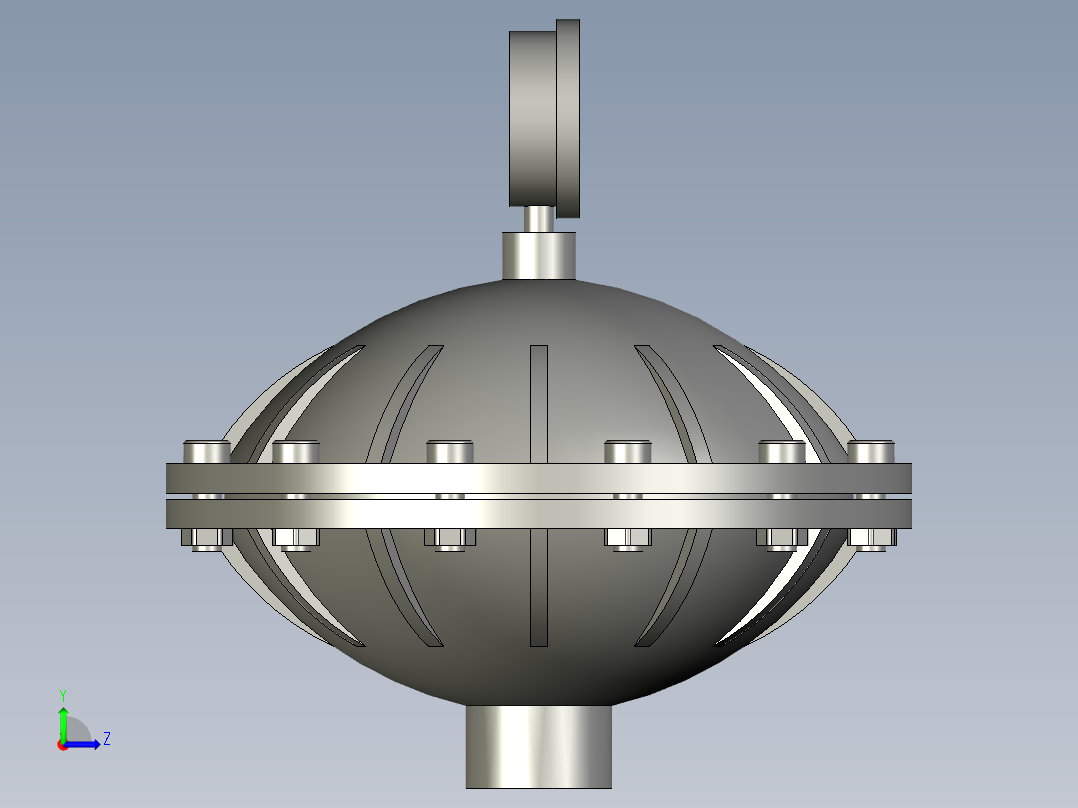 脉冲阻尼器DN32左视图