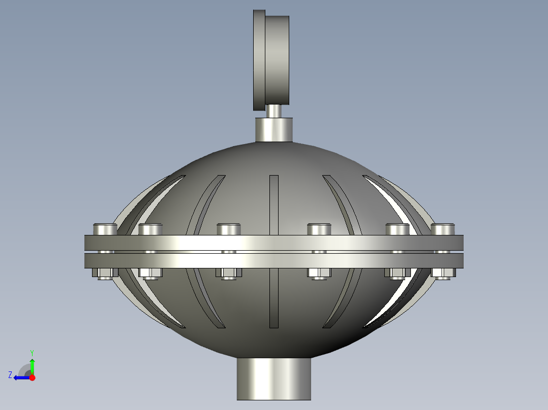 脉冲阻尼器DN32右视图
