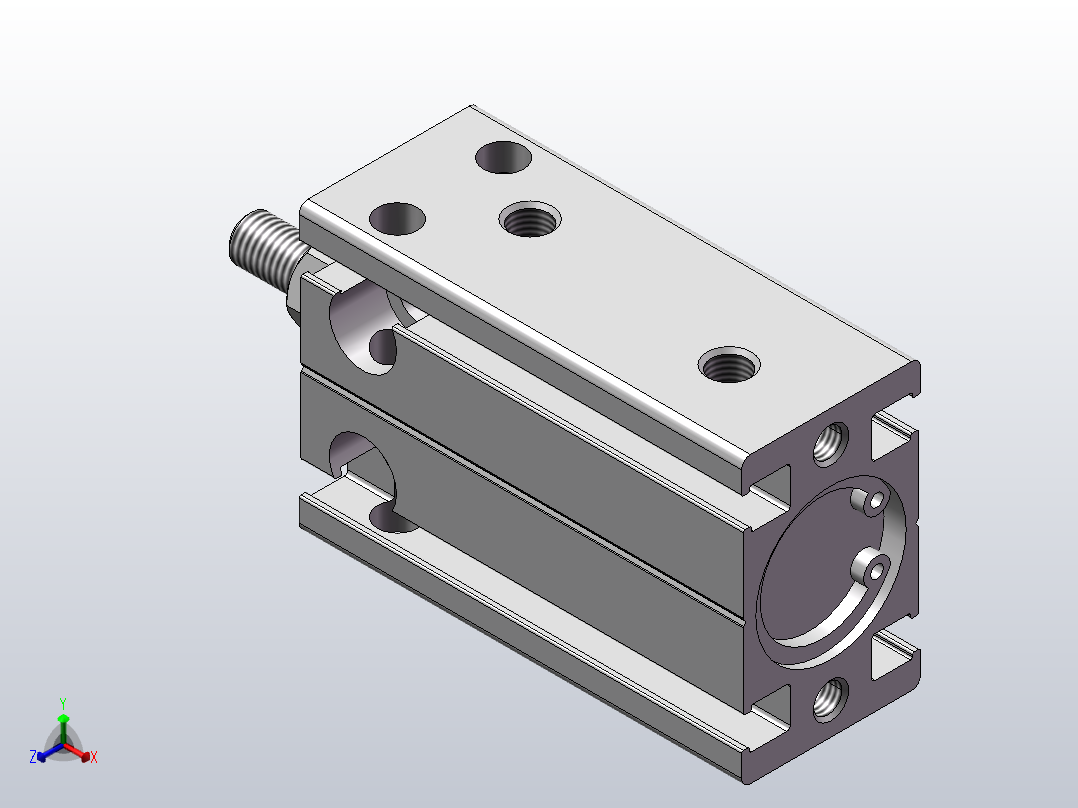 气缸MD16x10S正等轴测图