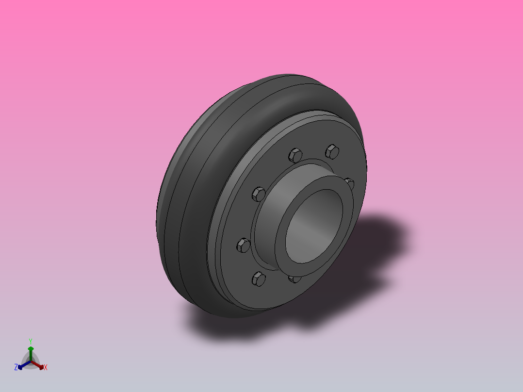 轮胎联轴器_F180B正等轴测图