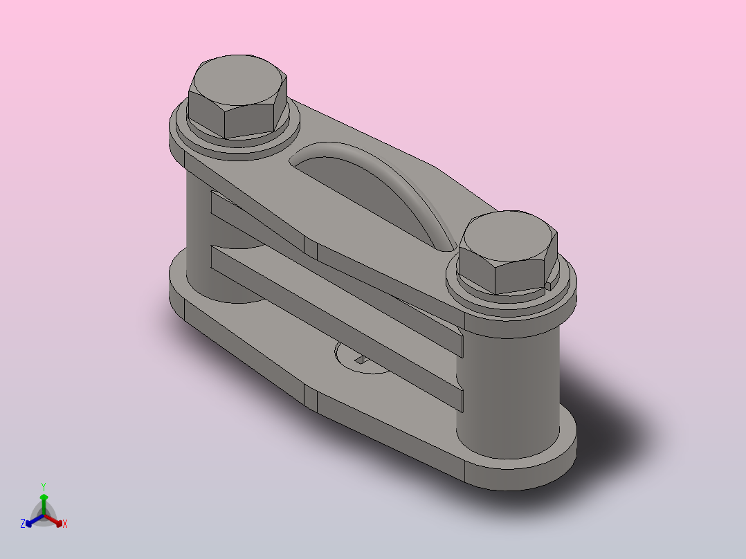 MNP二片式平式固定金具[MNP-201]正等轴测图