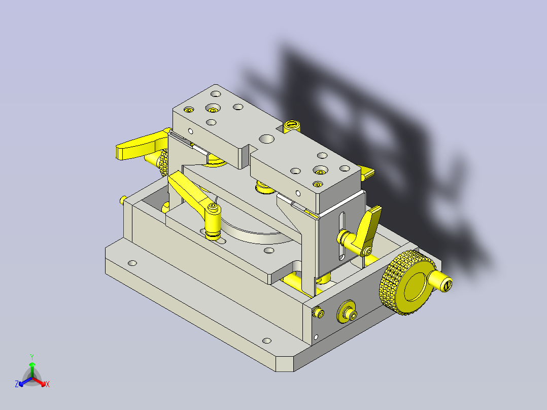 一款2轴调节机构3D图纸主视图
