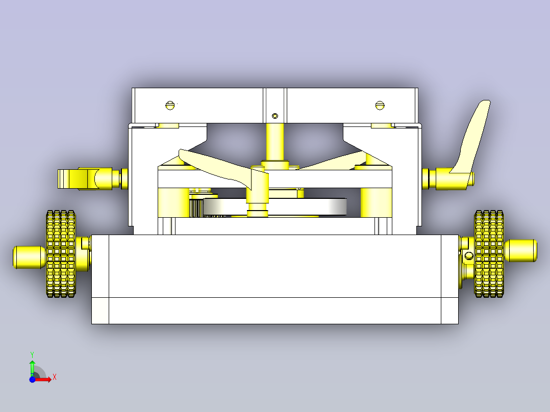 一款2轴调节机构3D图纸前视图