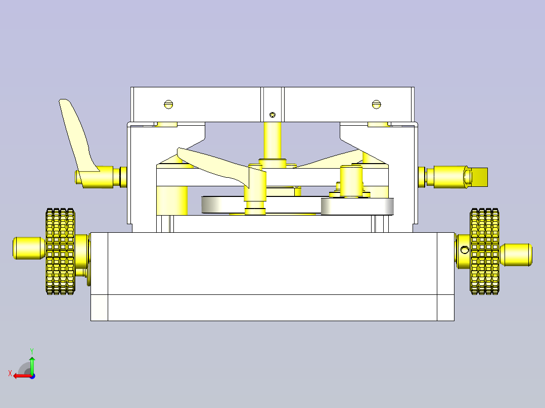 一款2轴调节机构3D图纸后视图
