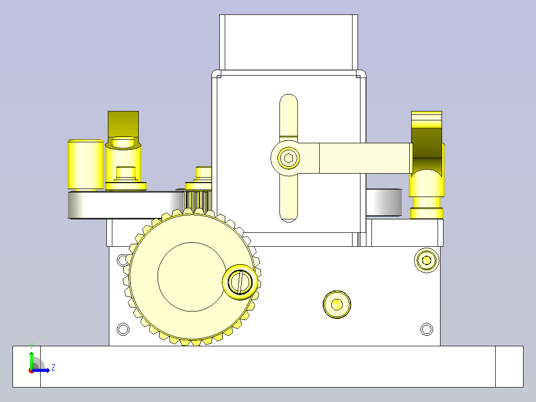 一款2轴调节机构3D图纸左视图