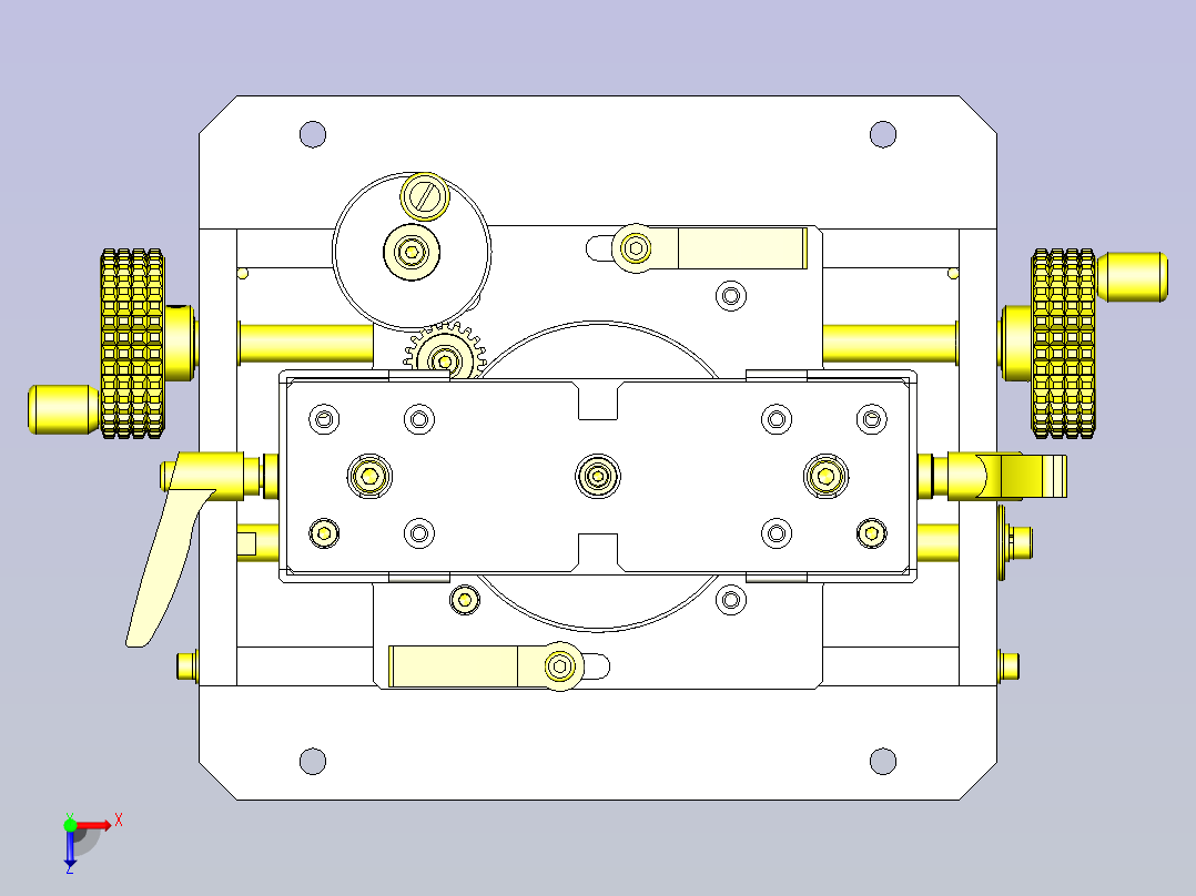 一款2轴调节机构3D图纸俯视图