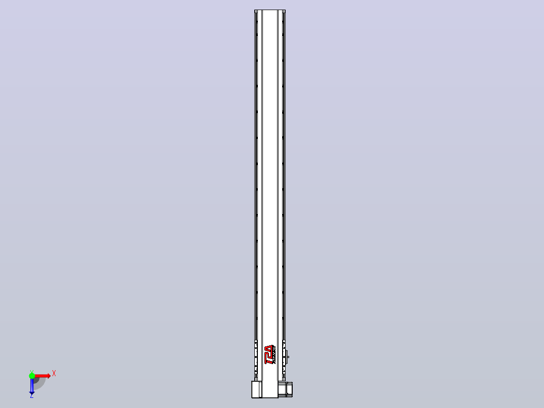 皮带直线轴半封闭可选导轨TPA-HNB-120D-110-L1200-LP-C-P40-N3俯视图