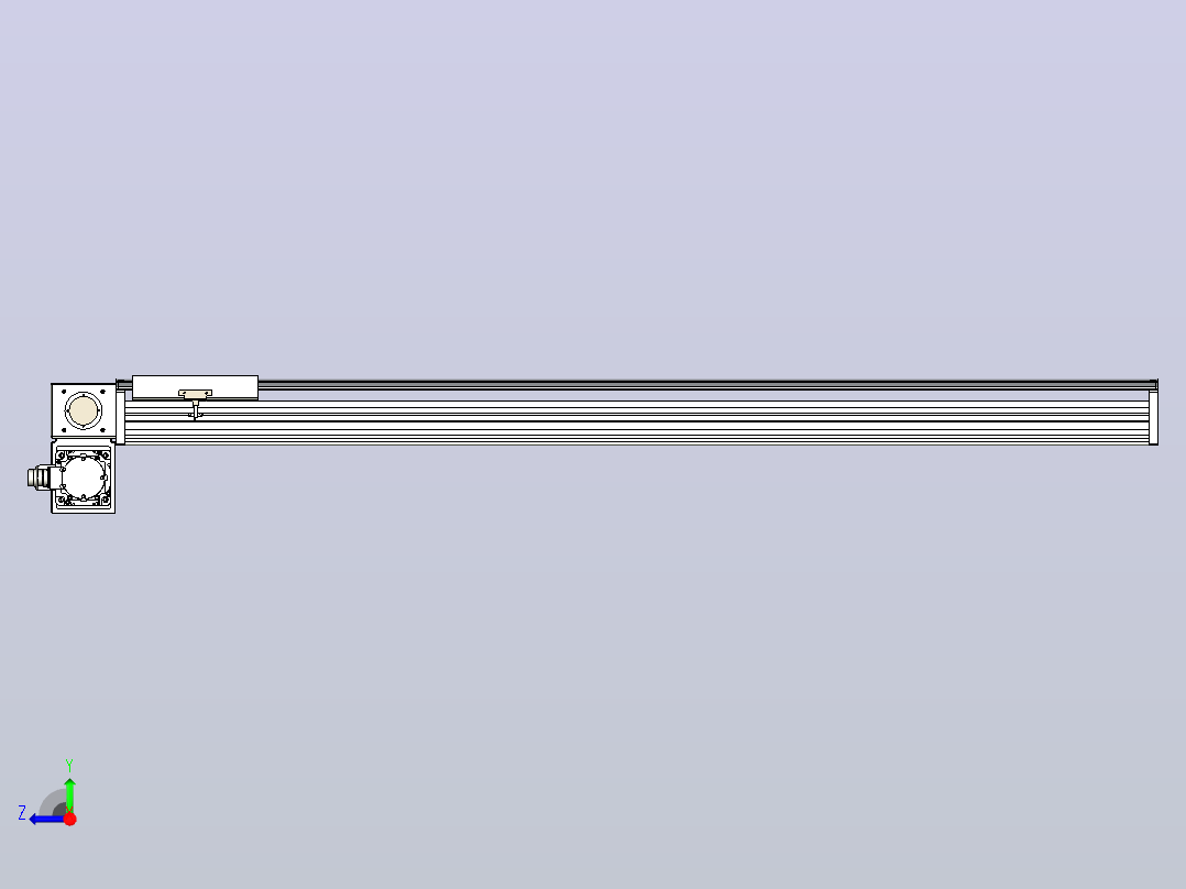 皮带直线轴半封闭可选导轨TPA-HNB-220D-176-L1500-LP-Y-P1K-N3右视图