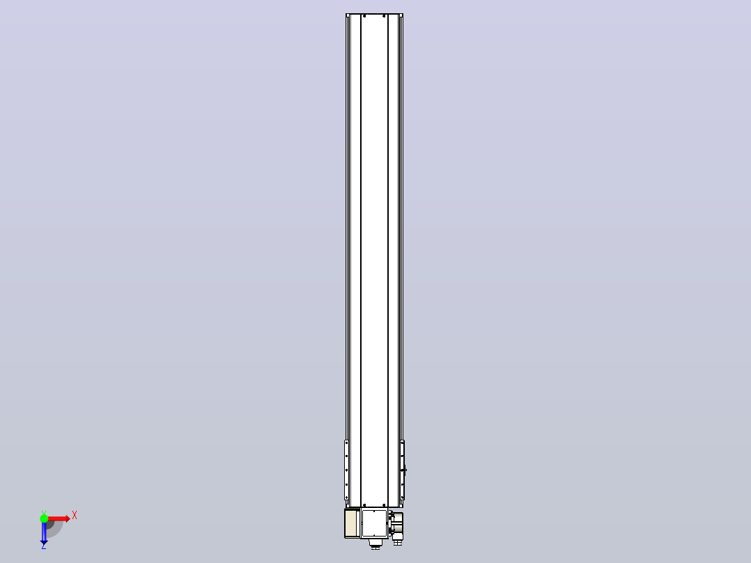 皮带直线轴半封闭可选导轨TPA-HNB-220D-176-L1500-LP-Y-P1K-N3俯视图